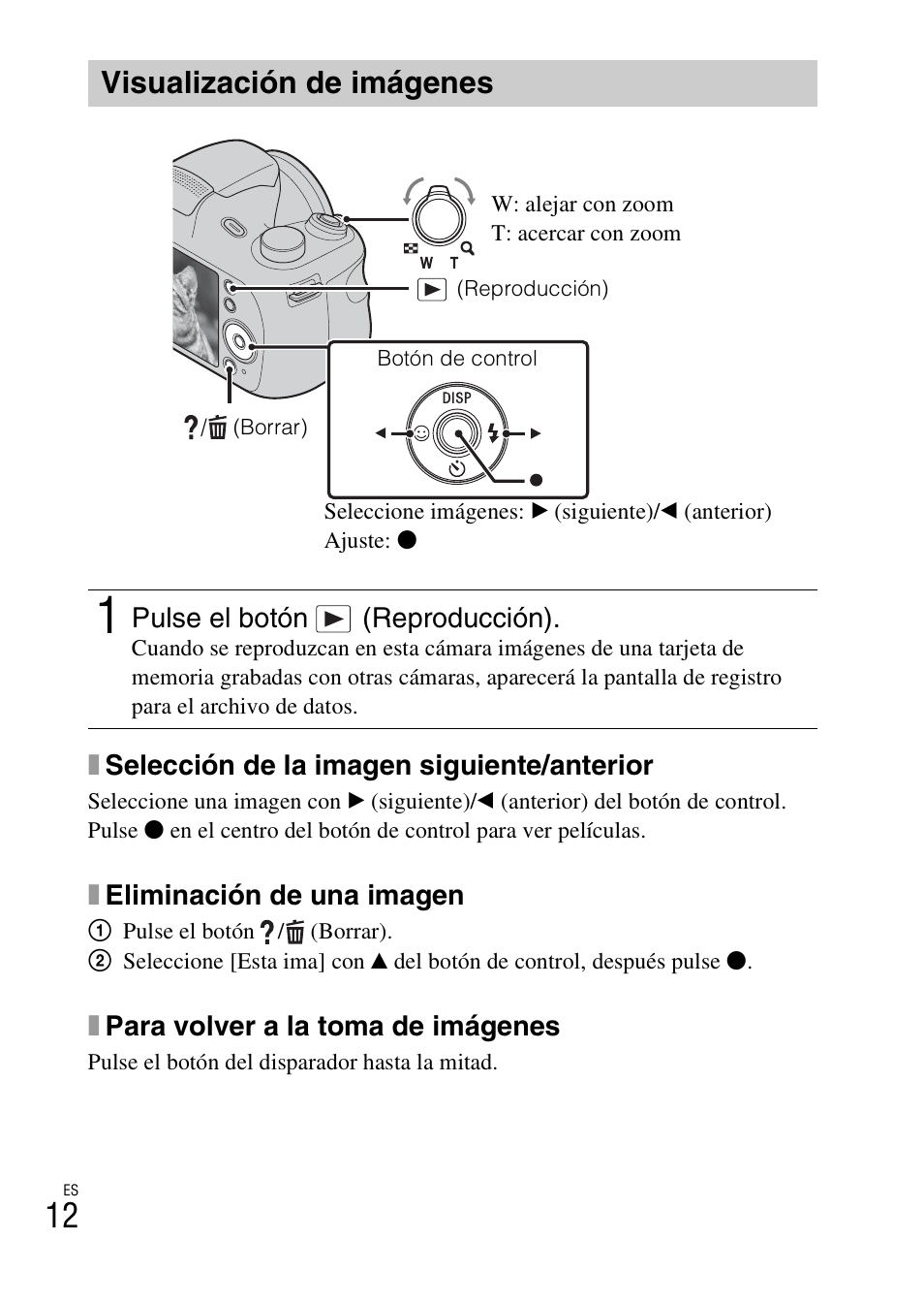 Visualización de imágenes | Sony DSC-H200 User Manual | Page 34 / 48