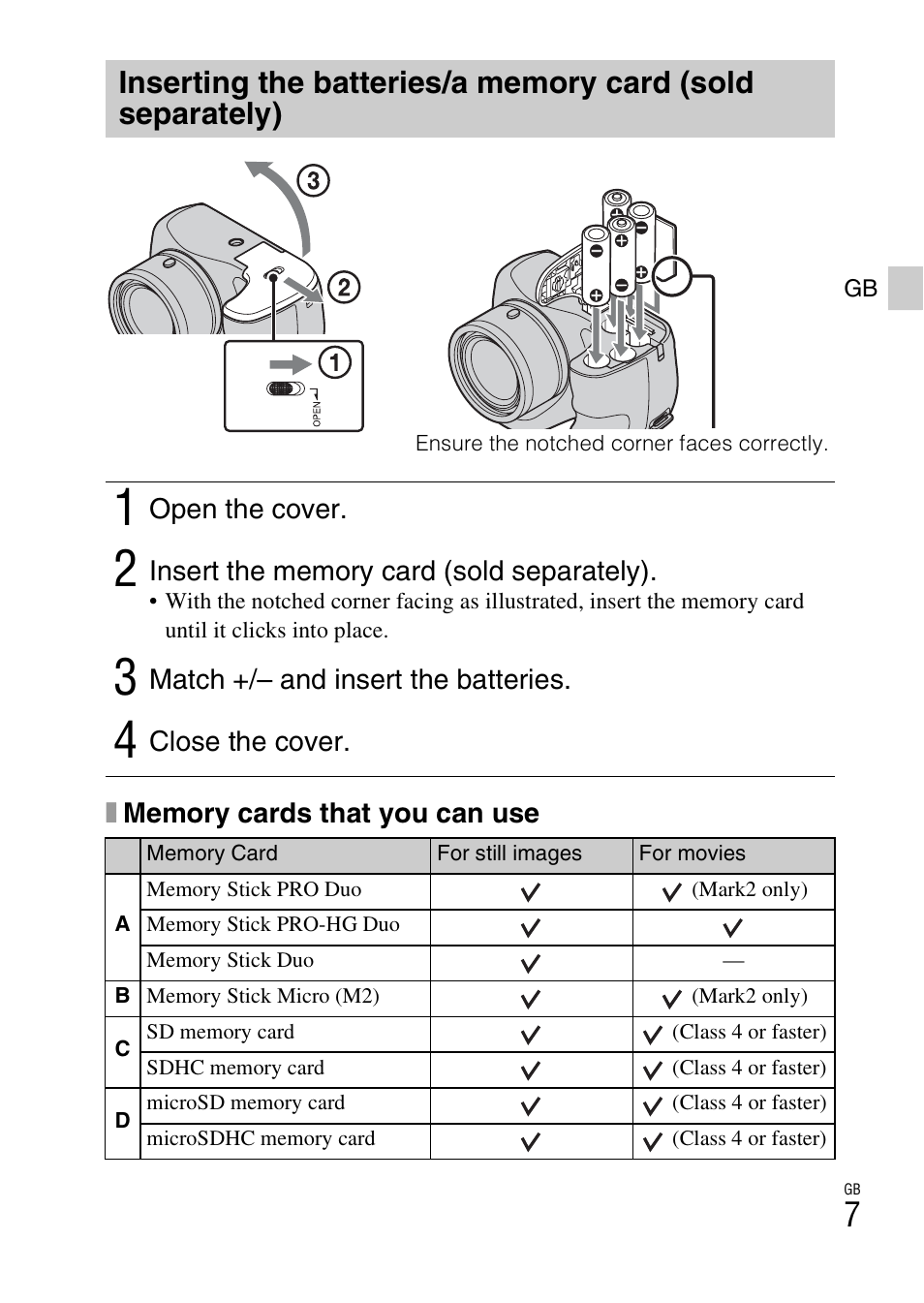 Sony DSC-H200 User Manual | Page 7 / 48