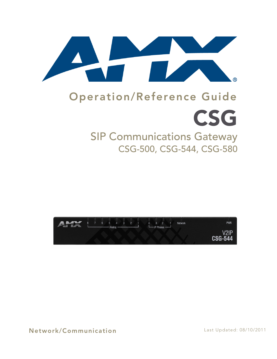 AMX SIP Communications Gateway CSG-500 User Manual | 84 pages