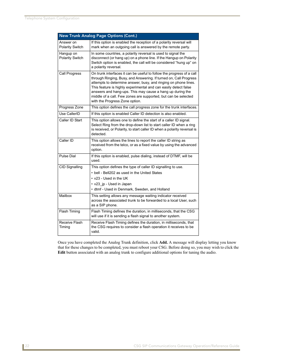 AMX SIP Communications Gateway CSG-500 User Manual | Page 30 / 84