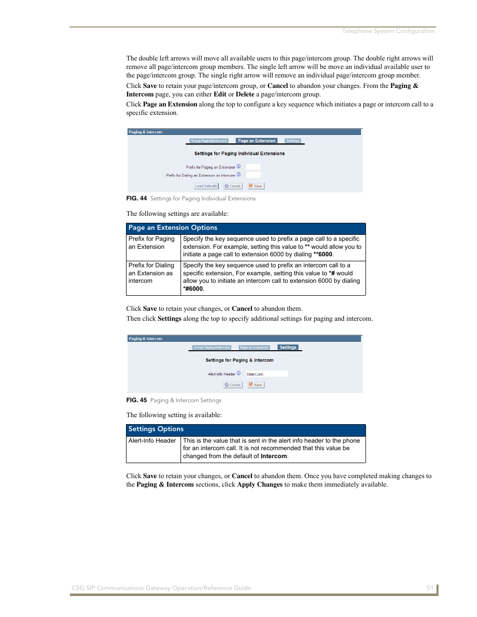 AMX SIP Communications Gateway CSG-500 User Manual | Page 59 / 84