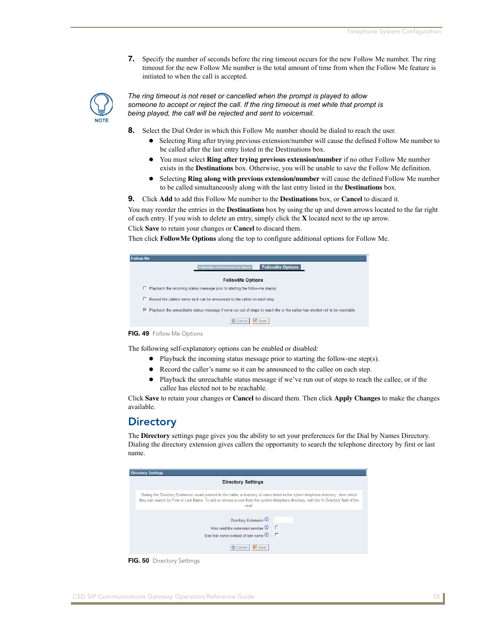 Directory | AMX SIP Communications Gateway CSG-500 User Manual | Page 63 / 84