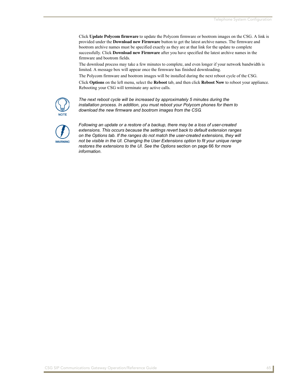 AMX SIP Communications Gateway CSG-500 User Manual | Page 73 / 84