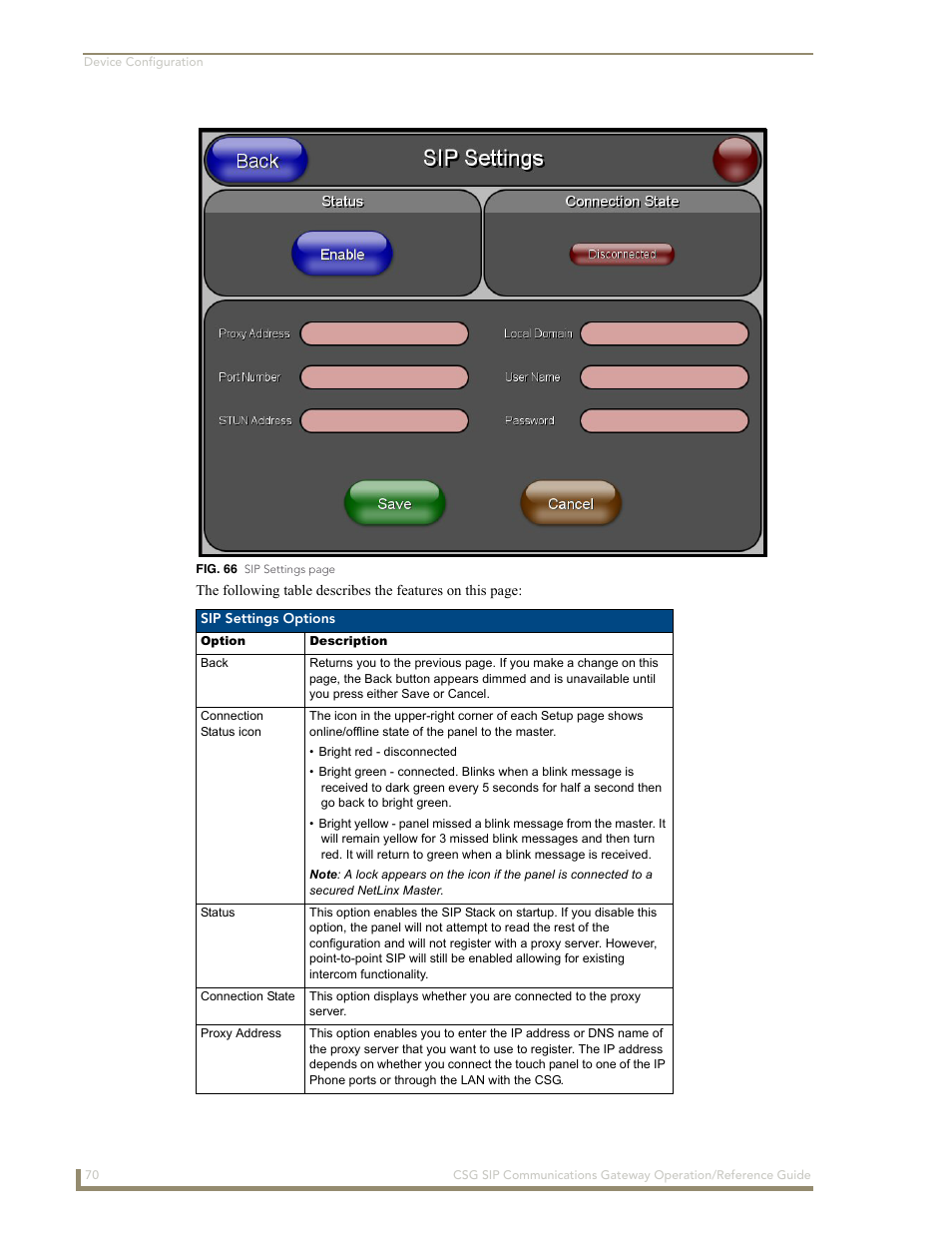 AMX SIP Communications Gateway CSG-500 User Manual | Page 78 / 84