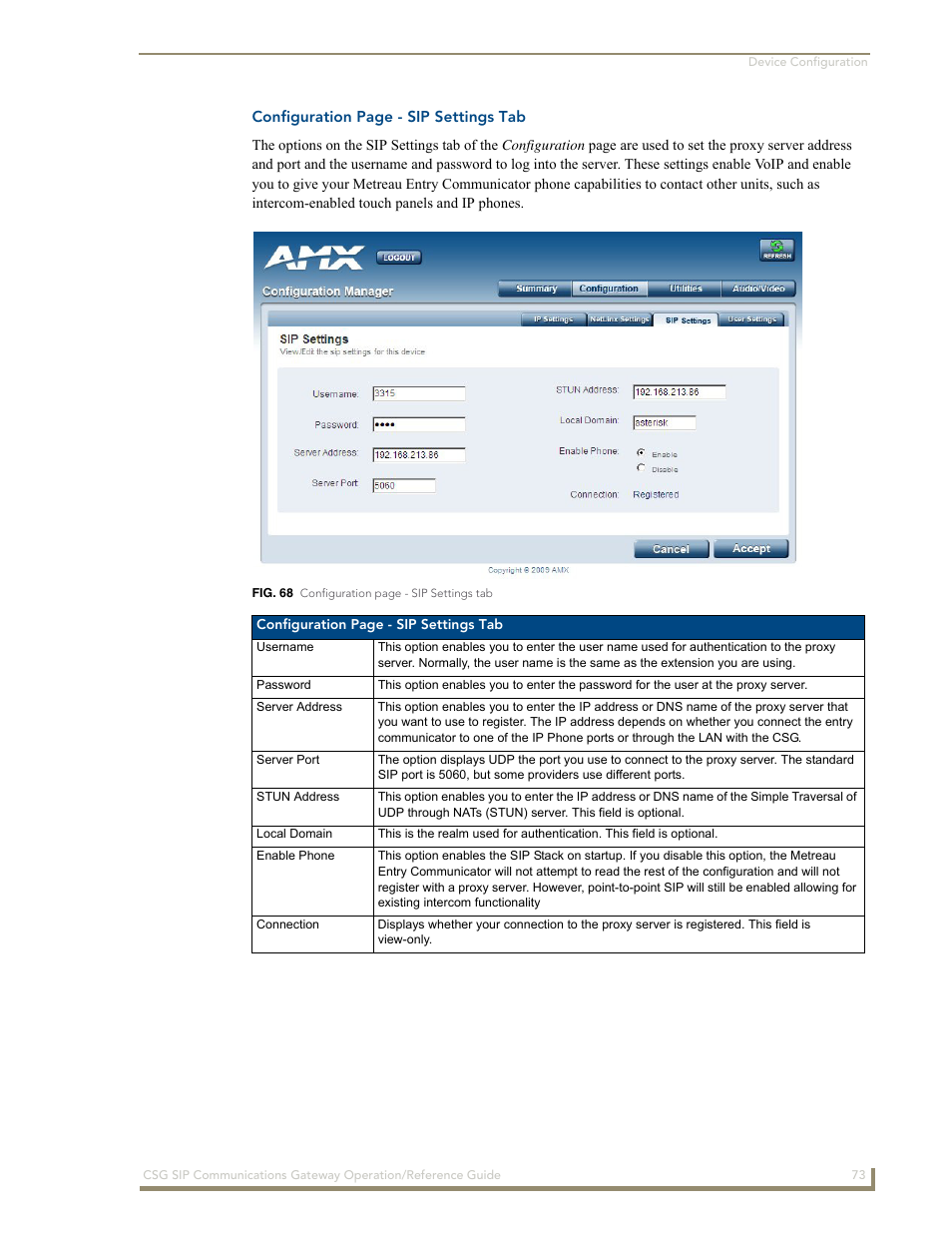 AMX SIP Communications Gateway CSG-500 User Manual | Page 81 / 84
