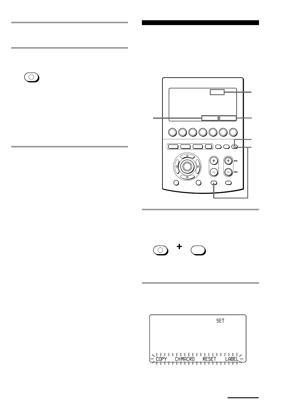 Erasing all the settings, While pressing commander off, press muting, Input the name of the label key | Press commander off, Set” appears on the mode display key, Continued, Follow steps 2 - 5, on page 24, The commander turns off, The commander returns to the previous setting mode | Sony RM-AV3000 User Manual | Page 81 / 104