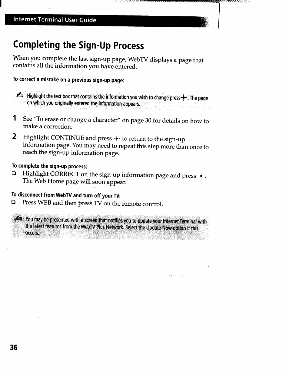 Completing the sign-up process | Sony INT-W200 User Manual | Page 38 / 49