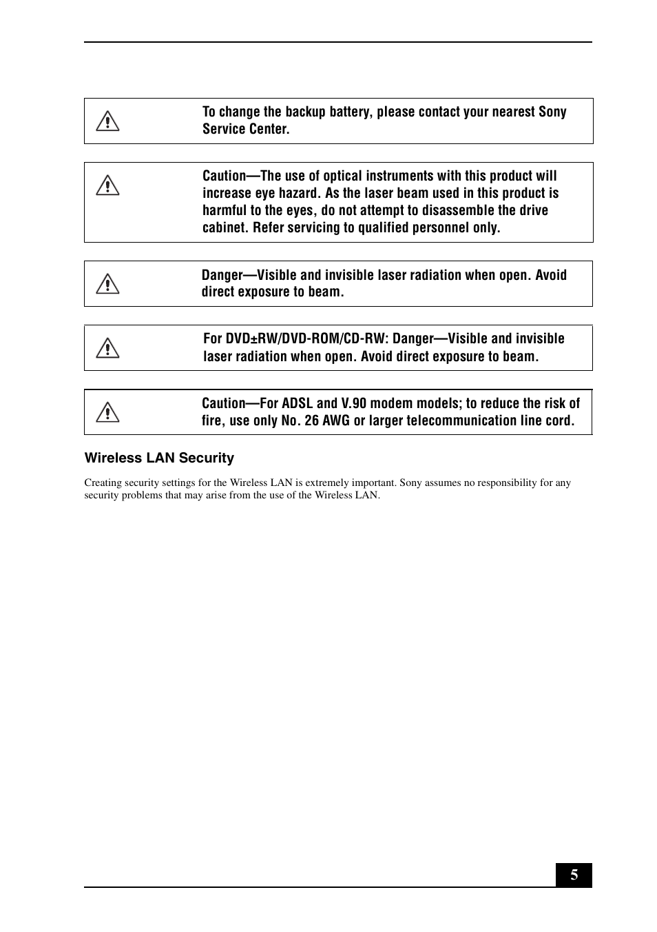 Sony VGC-VA11G User Manual | Page 5 / 20