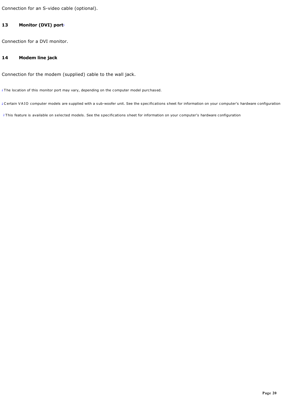 Sony PCV-RZ56G User Manual | Page 20 / 245