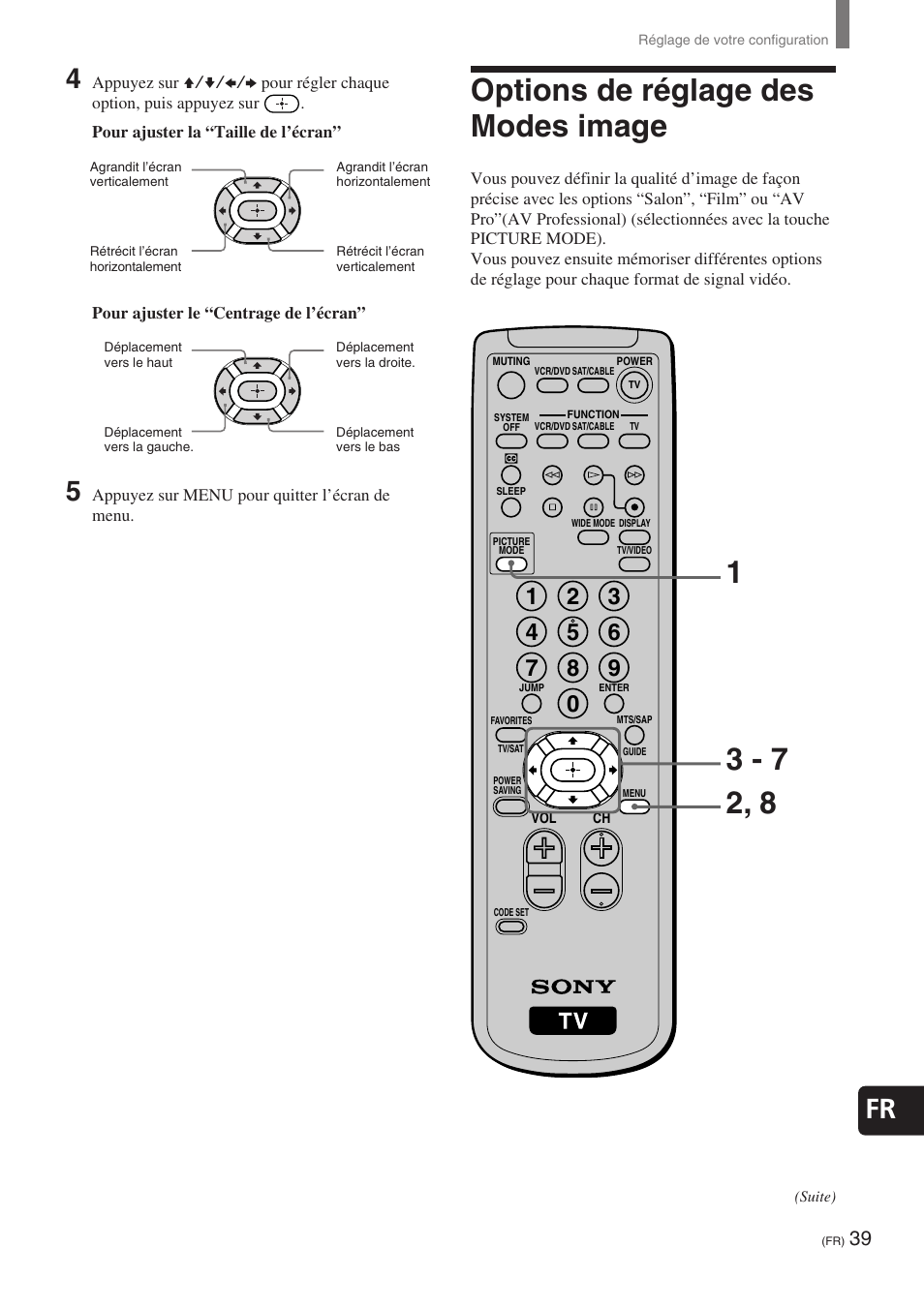 Options de réglage des modes image, Fr 4 | Sony KE-32TS2 User Manual | Page 101 / 188