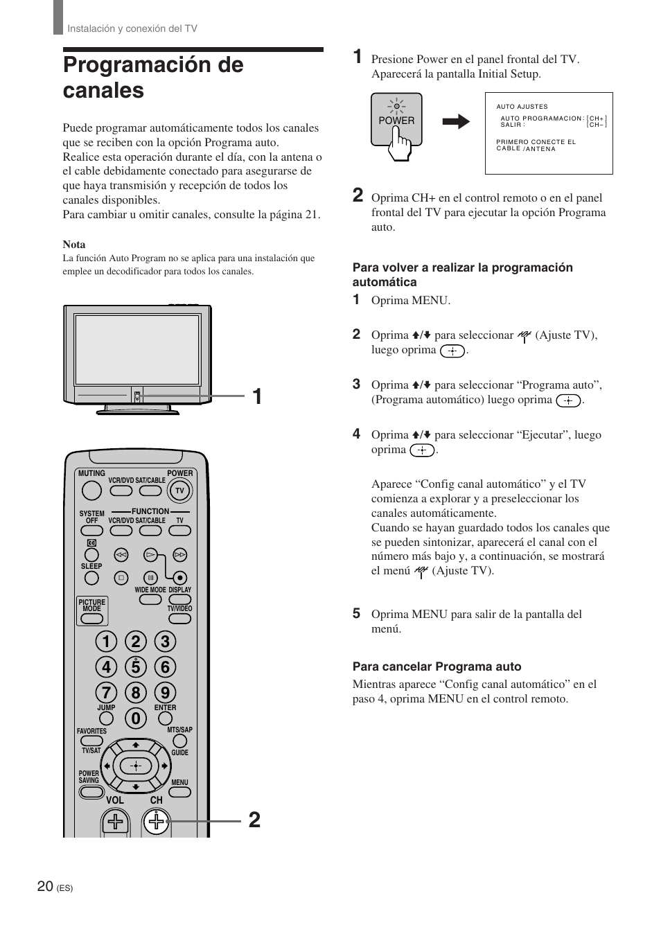 Programación de canales | Sony KE-32TS2 User Manual | Page 144 / 188