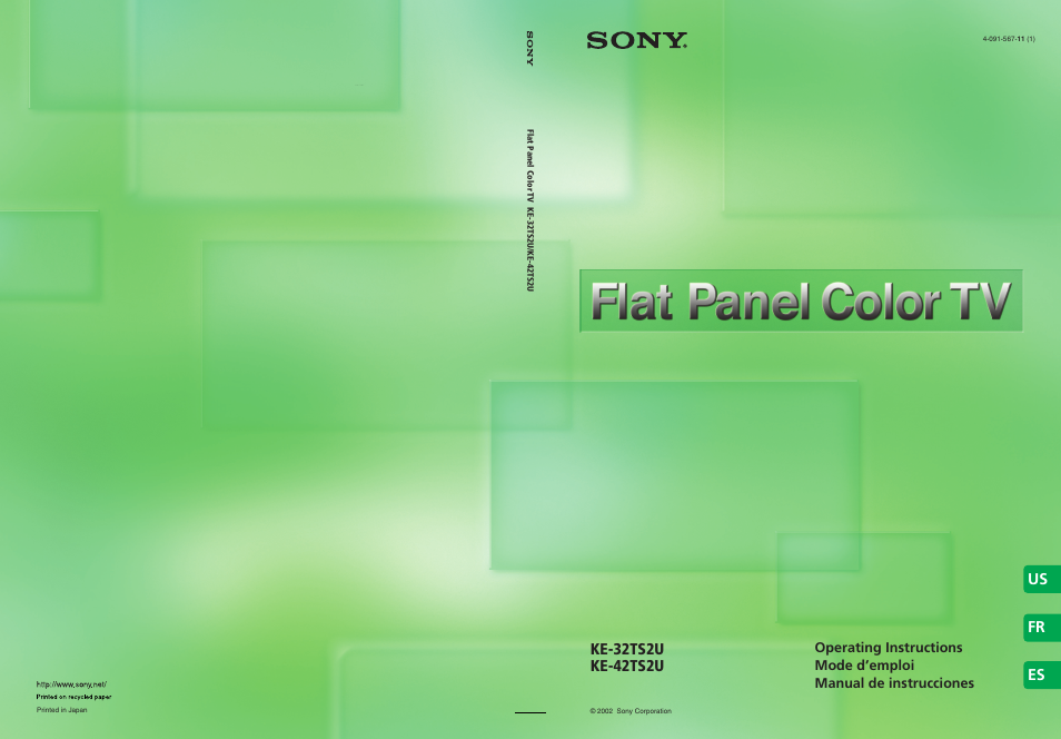 Us fr es | Sony KE-32TS2 User Manual | Page 188 / 188