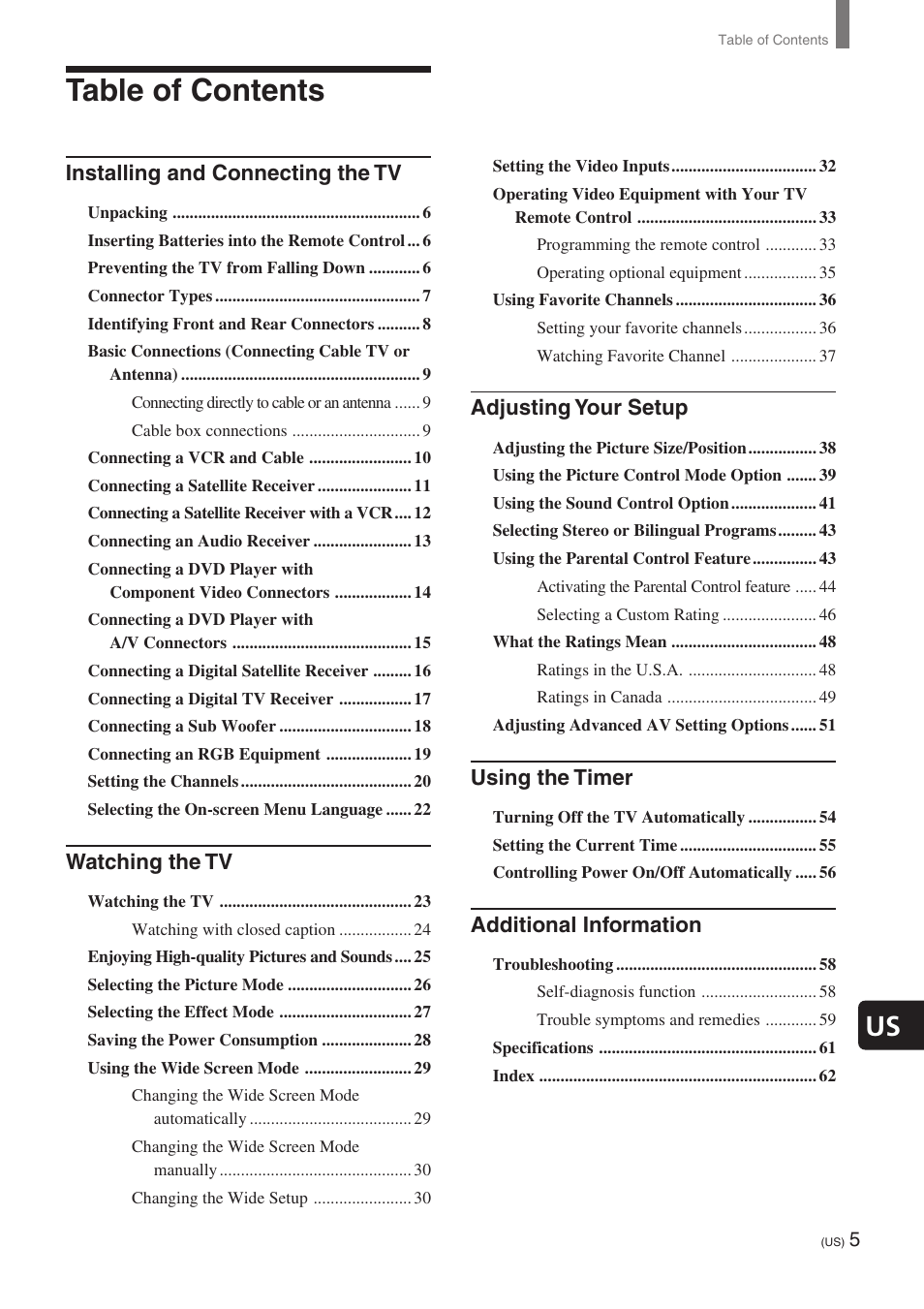 Sony KE-32TS2 User Manual | Page 5 / 188