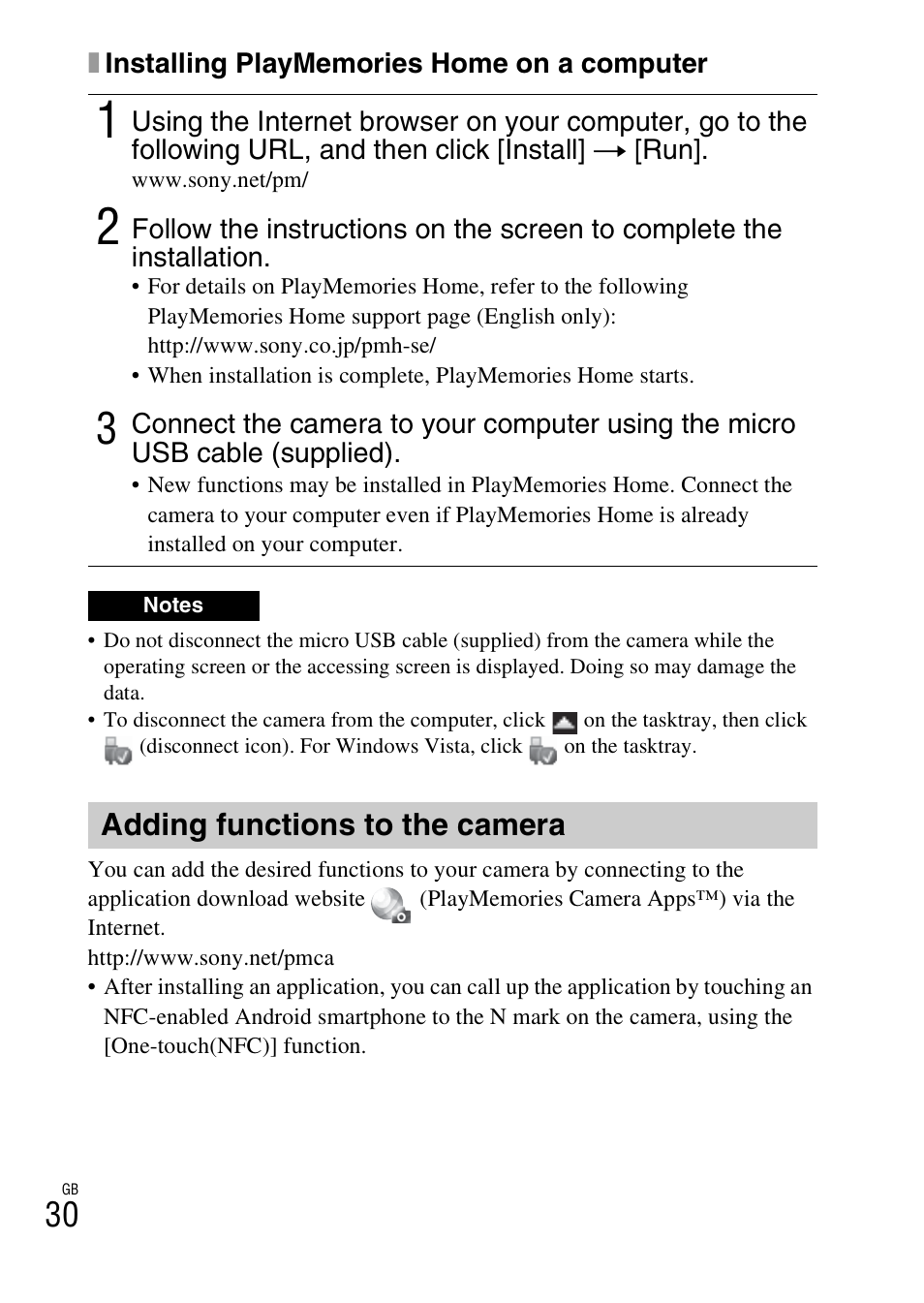 Adding functions to the camera, P. 30 | Sony ILCE-5000L User Manual | Page 30 / 40