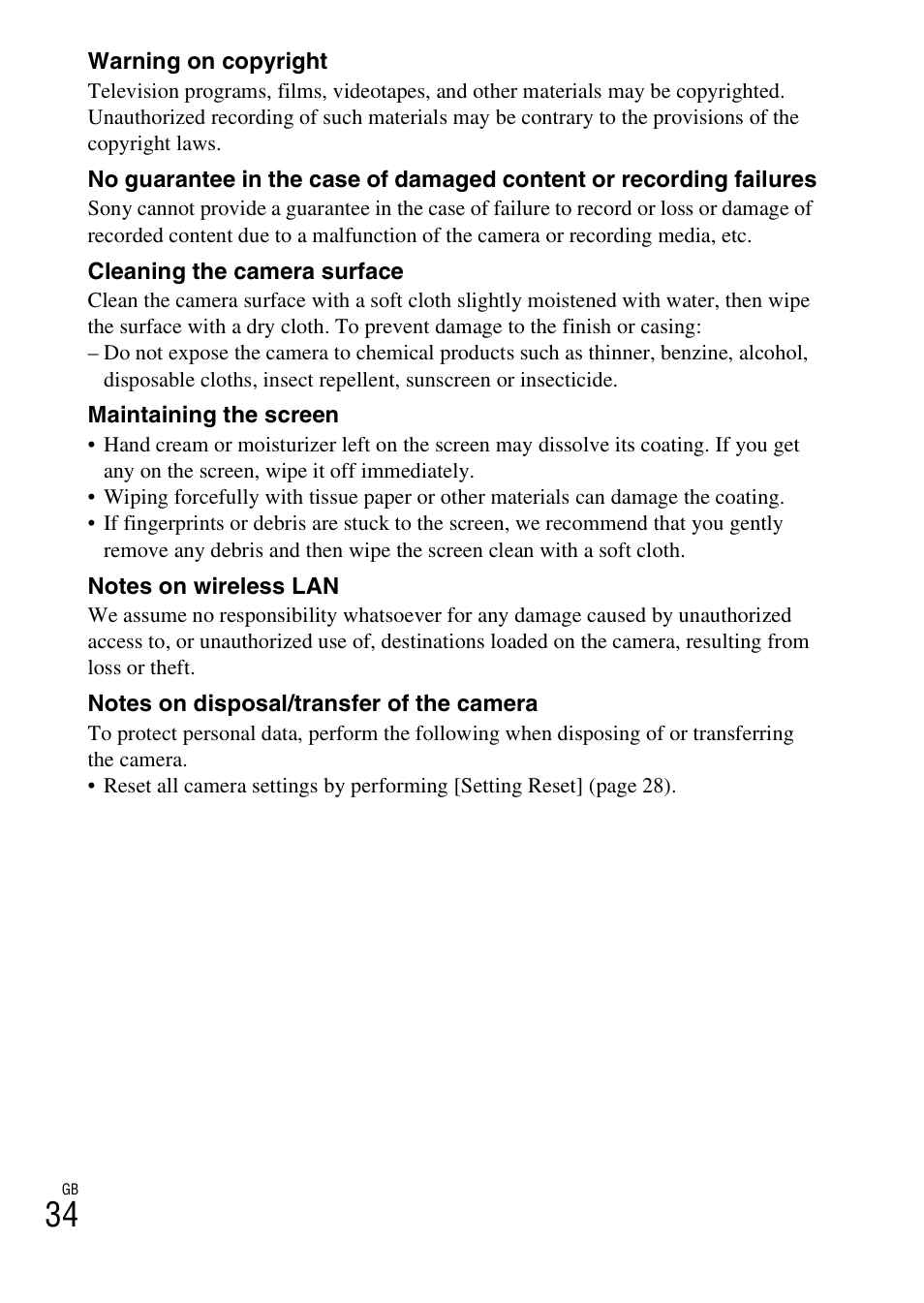 Sony ILCE-5000L User Manual | Page 34 / 40