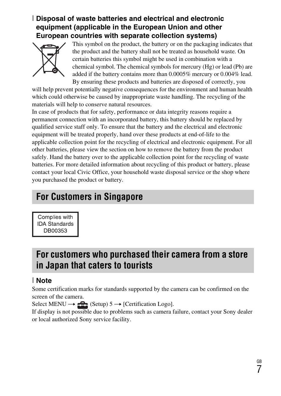 Sony ILCE-5000L User Manual | Page 7 / 40