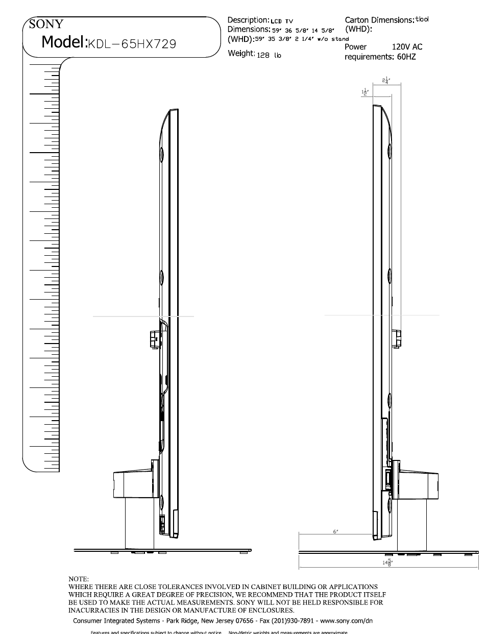 Sony KDL-65HX729 User Manual | Page 3 / 5