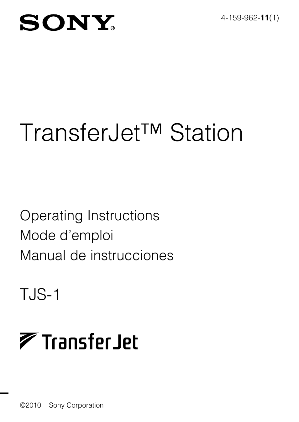 Sony TJS-1 User Manual | 44 pages