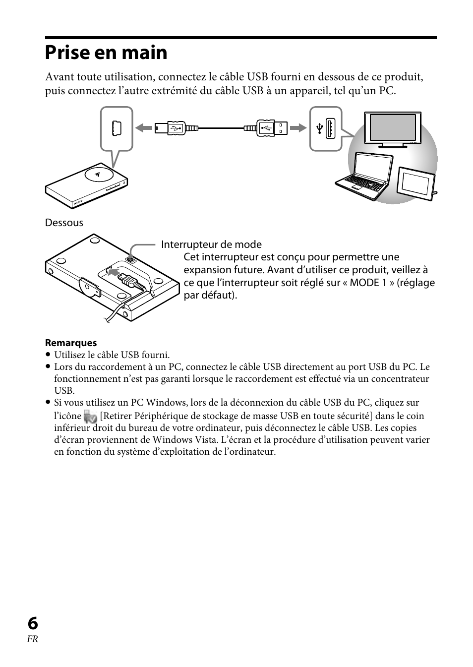 Prise en main | Sony TJS-1 User Manual | Page 20 / 44