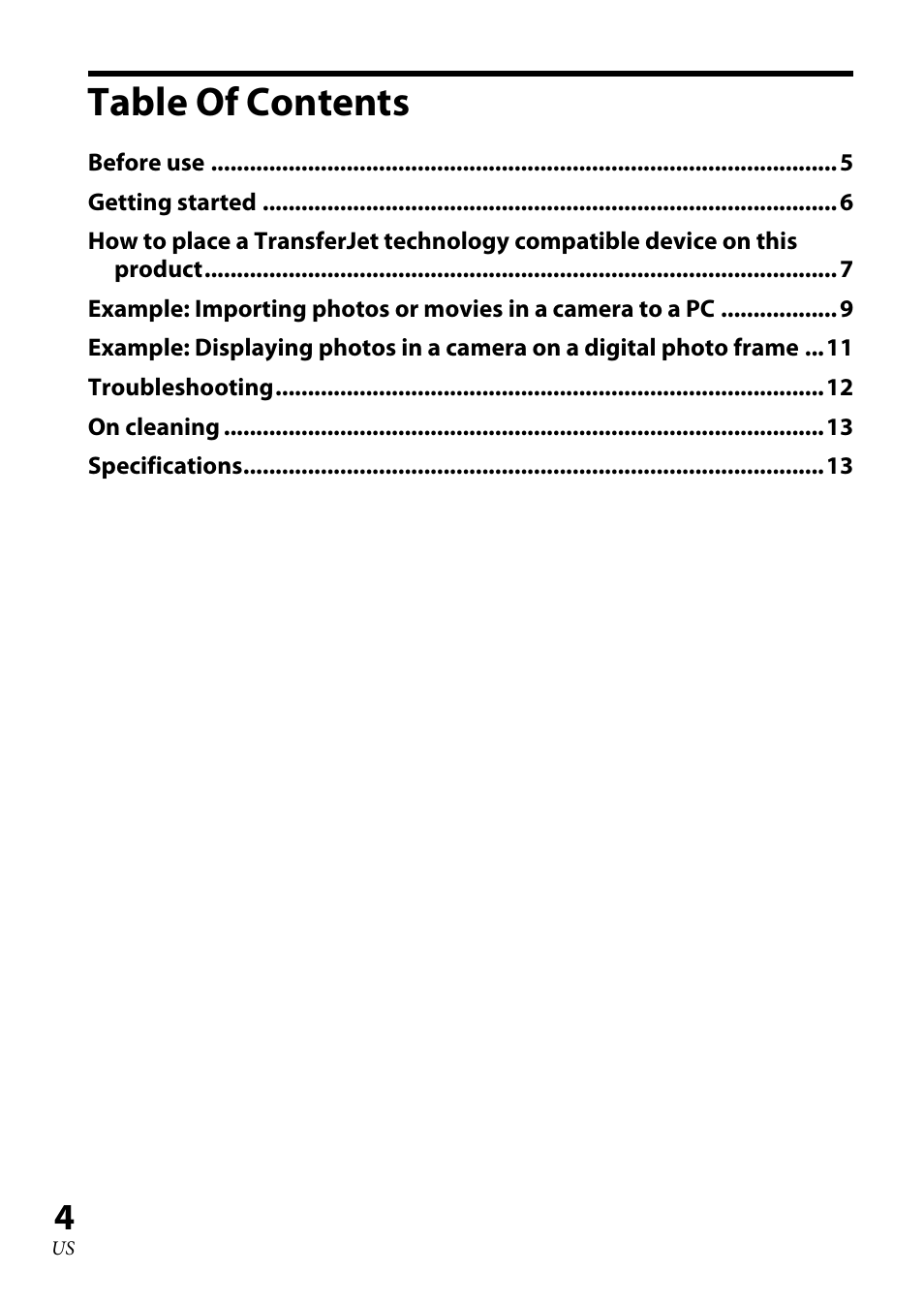 Sony TJS-1 User Manual | Page 4 / 44