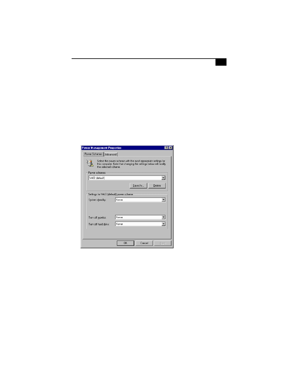 Changing the display's power management settings | Sony PCV-L620 User Manual | Page 23 / 104