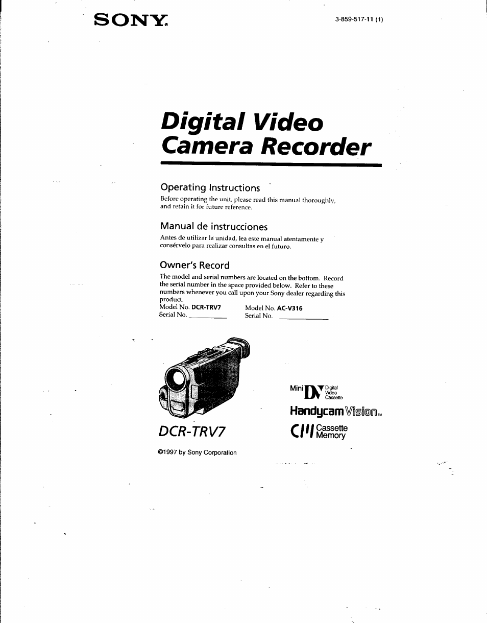 Sony DCR-TRV7 User Manual | 120 pages