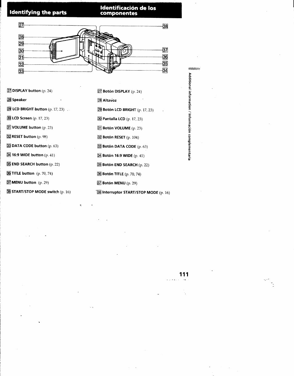 Sony DCR-TRV7 User Manual | Page 111 / 120