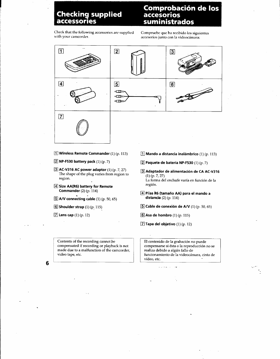 Sony DCR-TRV7 User Manual | Page 6 / 120