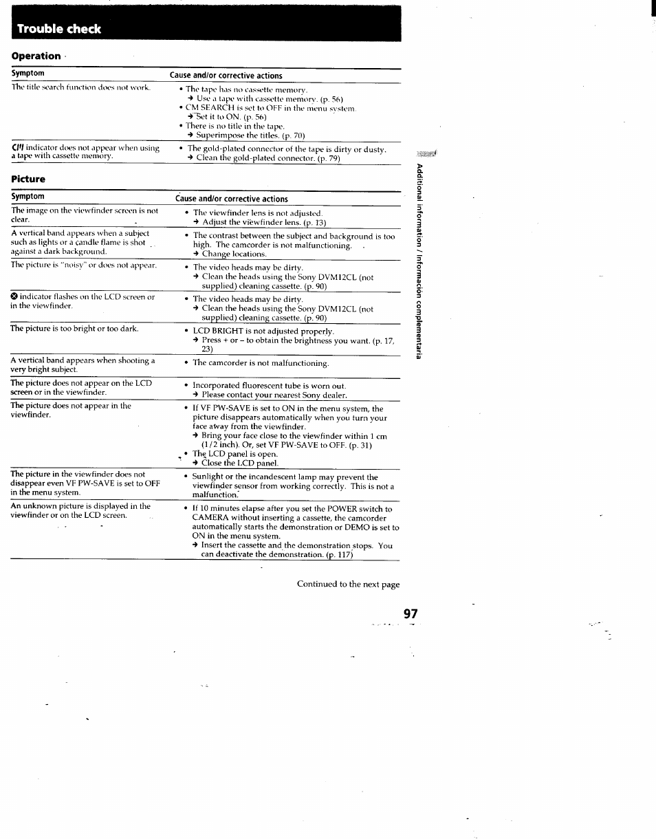 Sony DCR-TRV7 User Manual | Page 97 / 120