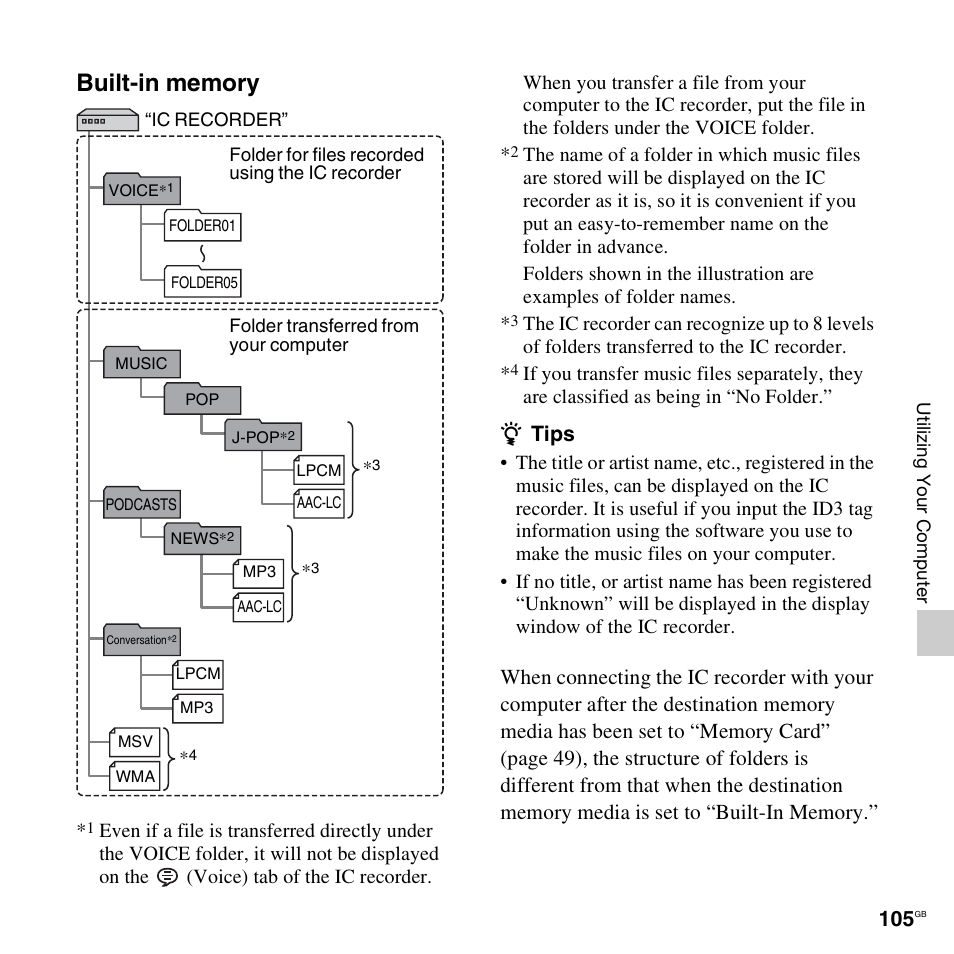 Tips | Sony ICD-SX712D User Manual | Page 105 / 155