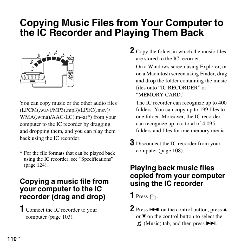 Sony ICD-SX712D User Manual | Page 110 / 155