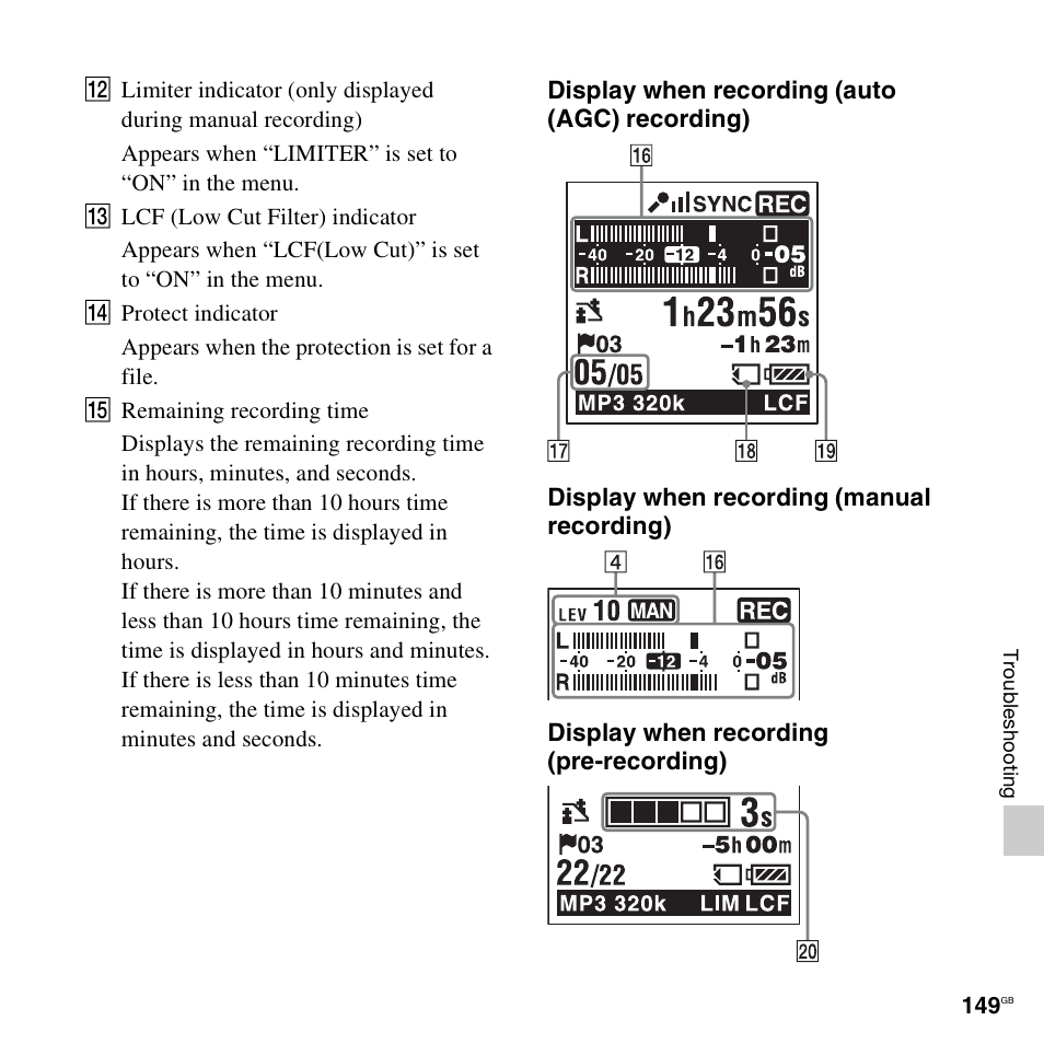 Sony ICD-SX712D User Manual | Page 149 / 155