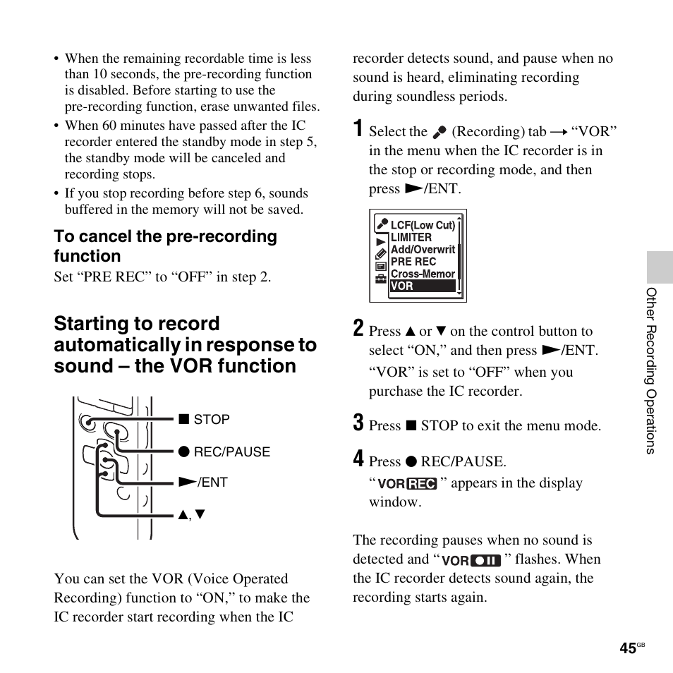 Sony ICD-SX712D User Manual | Page 45 / 155