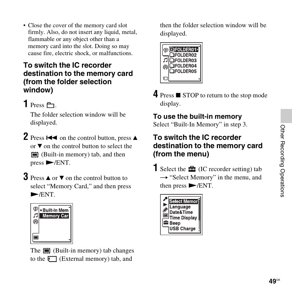 Sony ICD-SX712D User Manual | Page 49 / 155