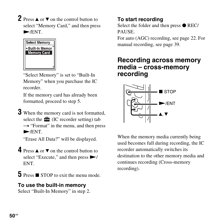 Sony ICD-SX712D User Manual | Page 50 / 155