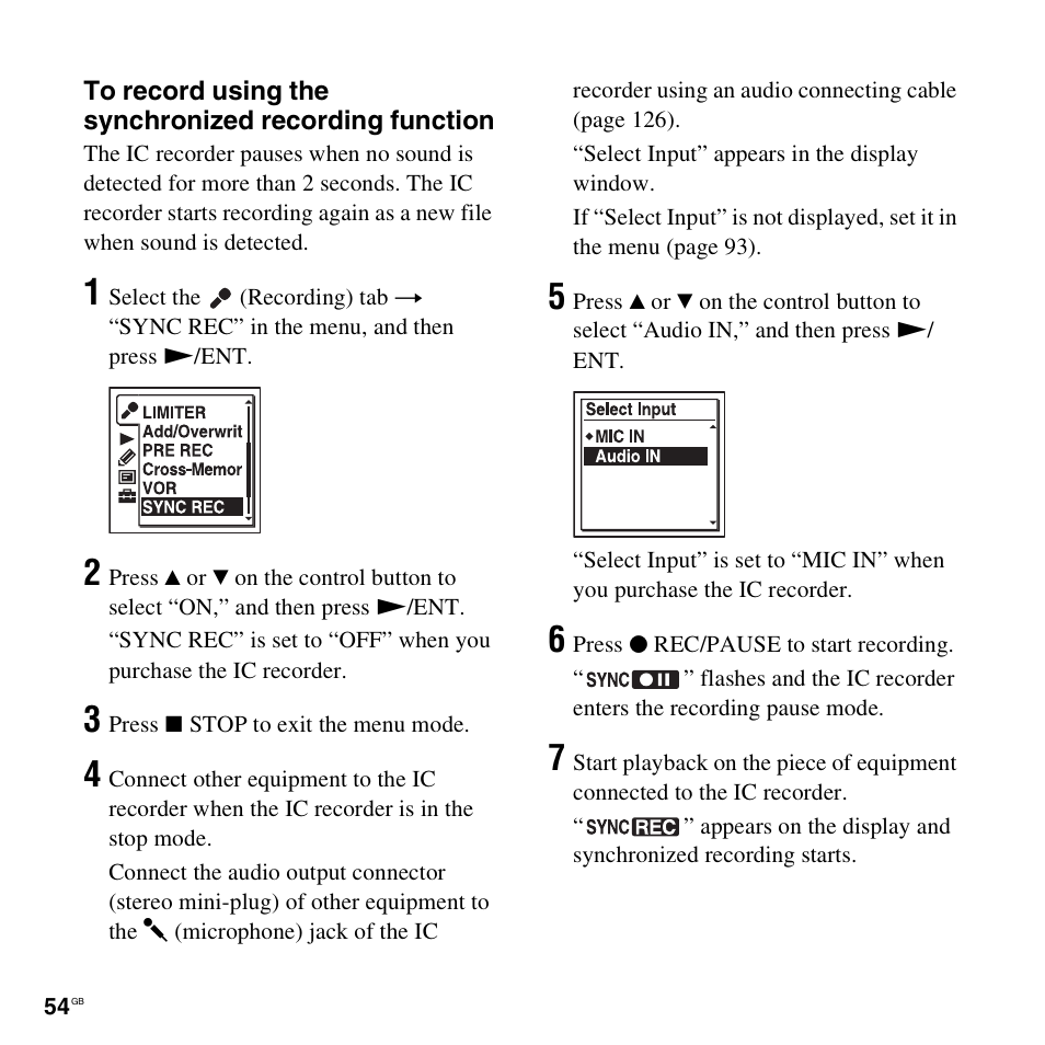 Sony ICD-SX712D User Manual | Page 54 / 155