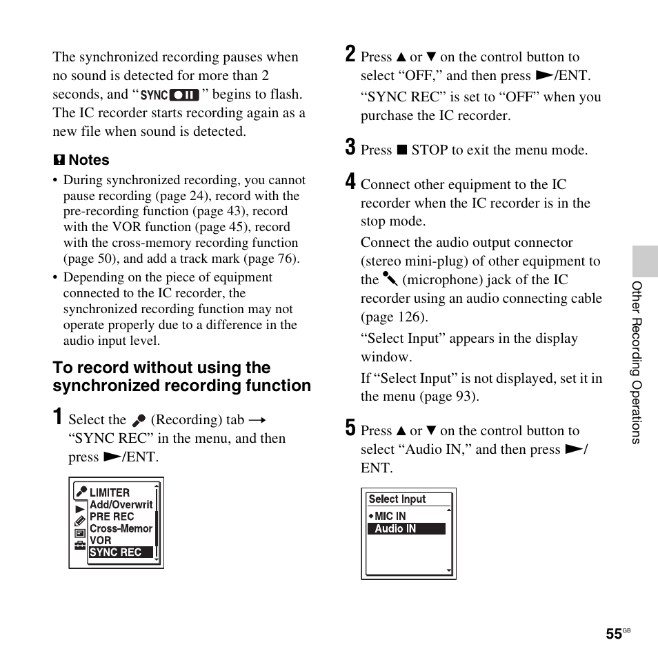 Sony ICD-SX712D User Manual | Page 55 / 155