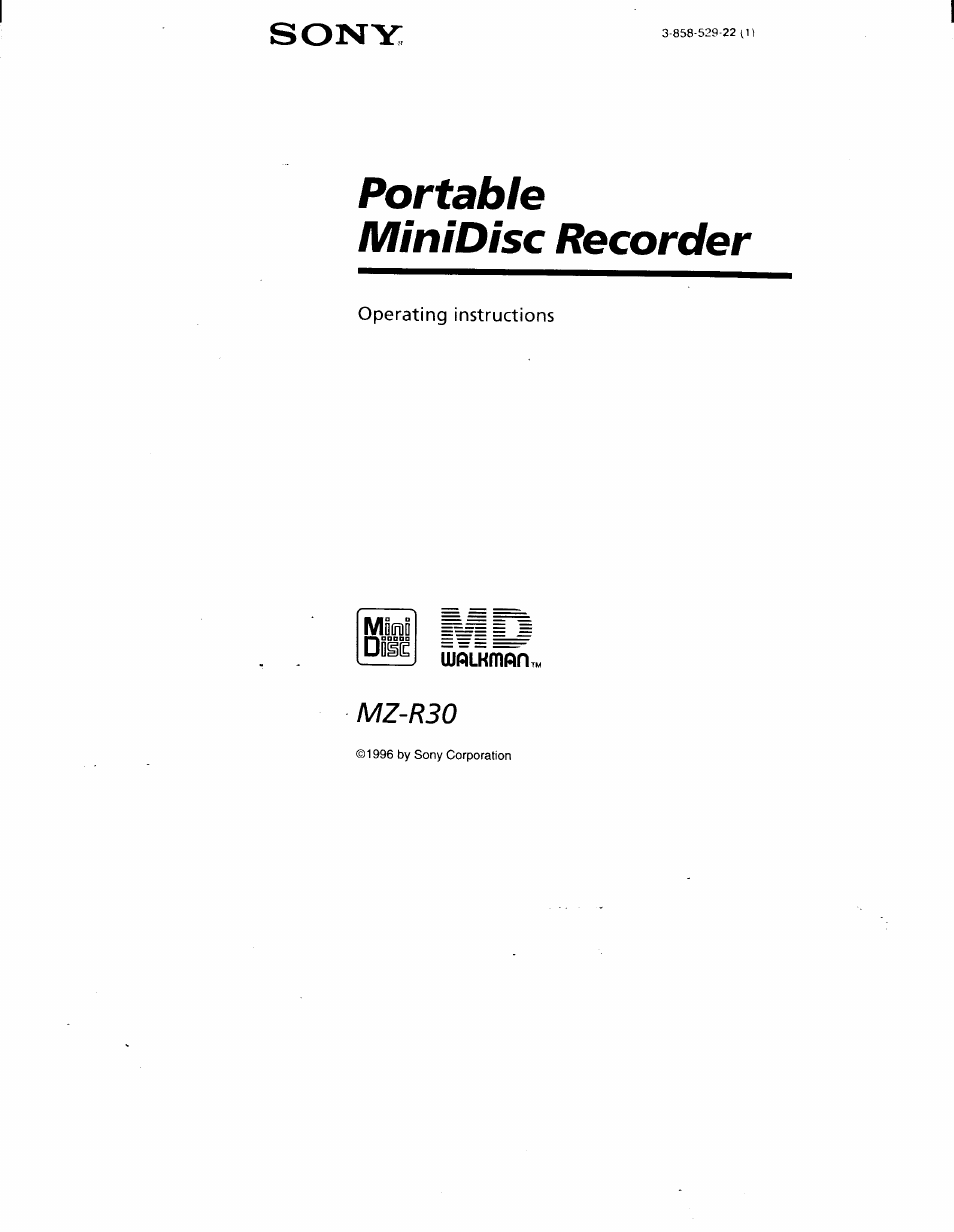 Sony MZ-R30 User Manual | 38 pages