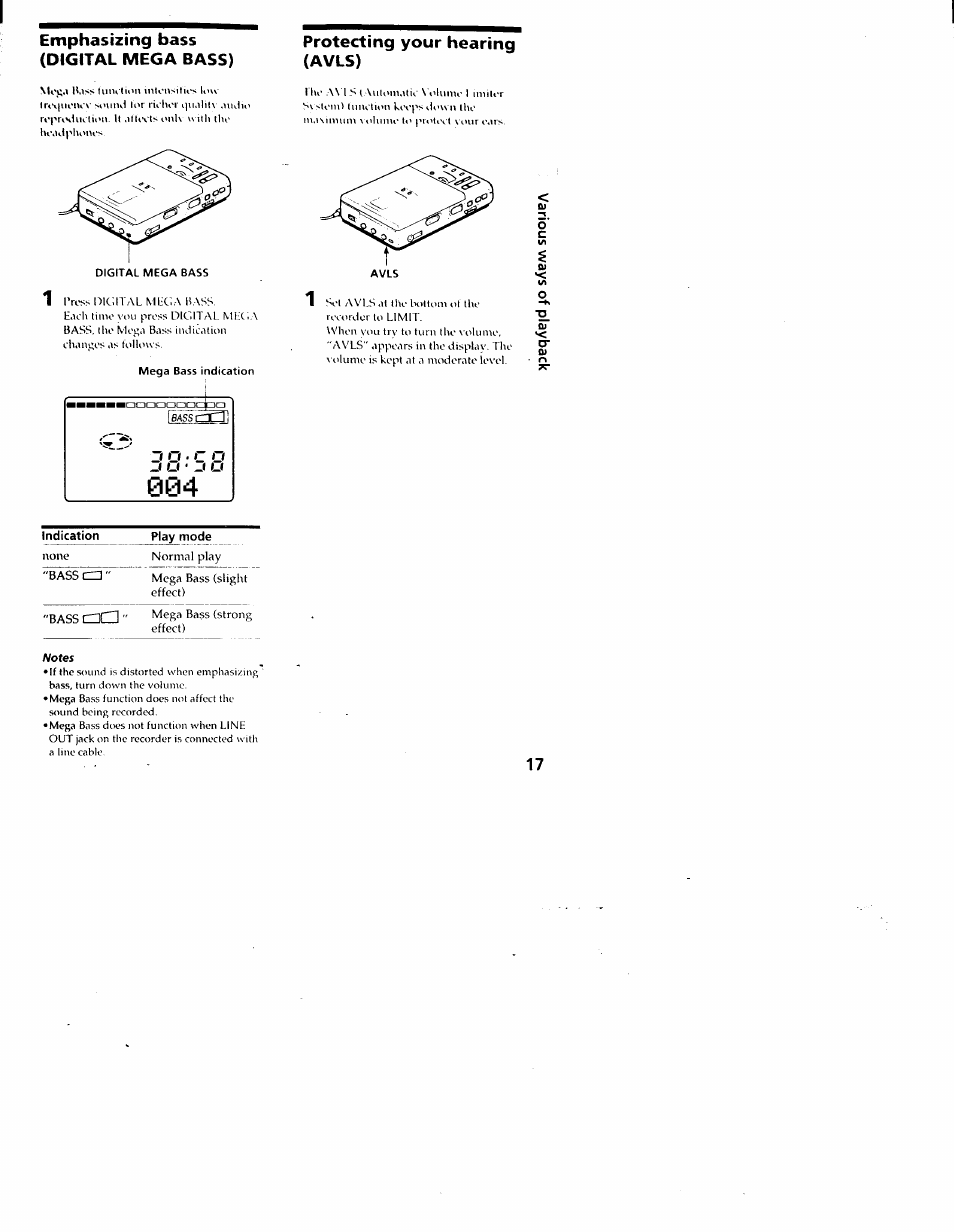 Notes | Sony MZ-R30 User Manual | Page 17 / 38