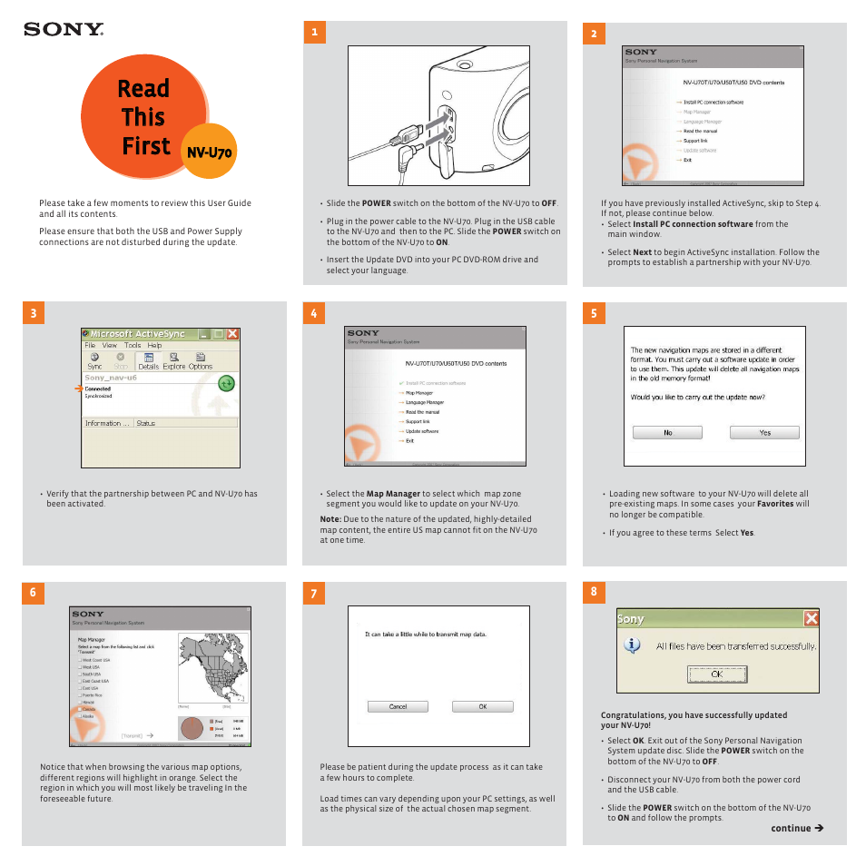 Sony NV-U70 User Manual | 2 pages