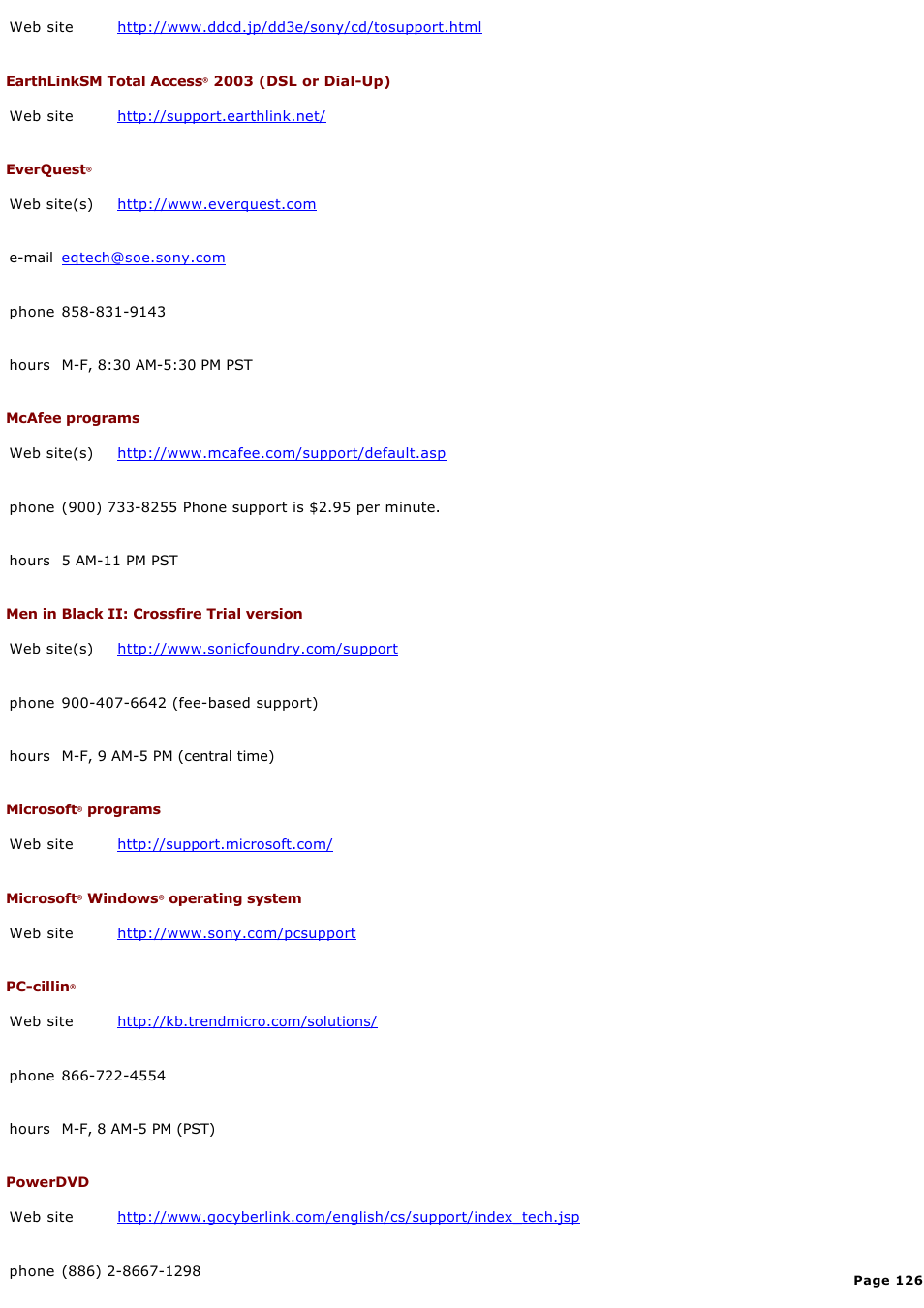 Sony PCG-V505ACK User Manual | Page 126 / 148
