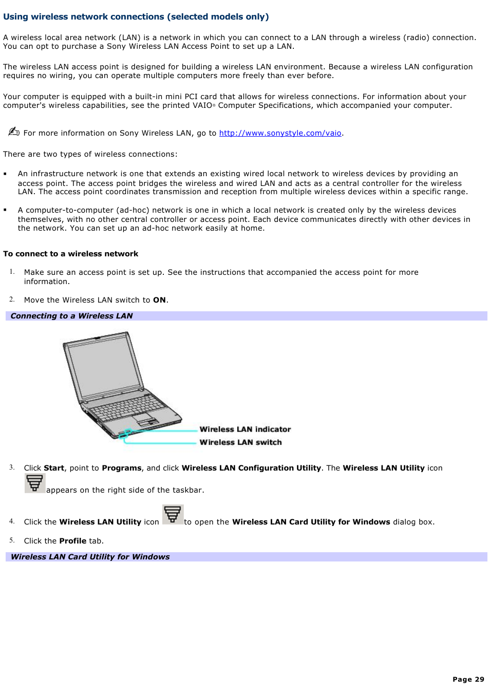 Sony PCG-V505ACK User Manual | Page 29 / 148