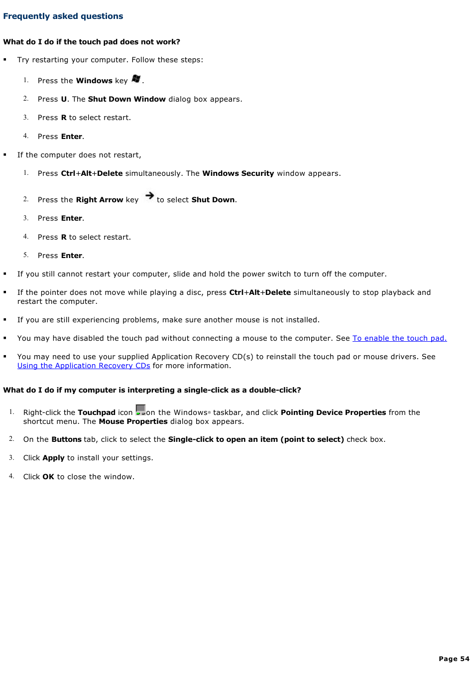 Frequently asked questions | Sony PCG-V505ACK User Manual | Page 54 / 148