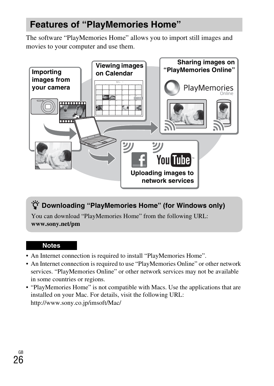 Features of “playmemories home | Sony DSC-TF1 User Manual | Page 26 / 68