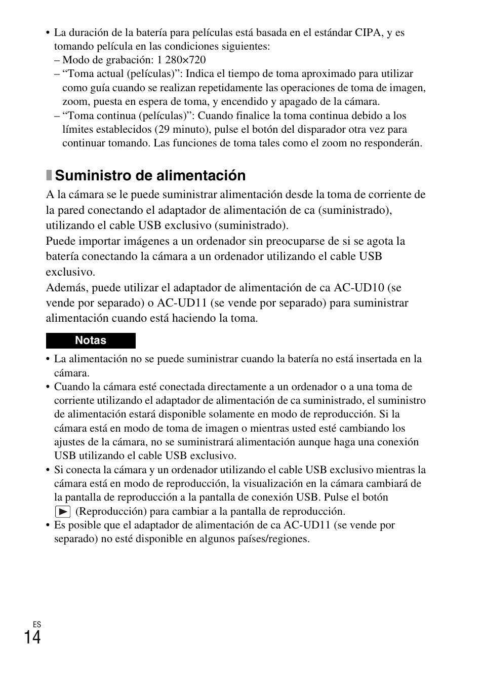 Xsuministro de alimentación | Sony DSC-TF1 User Manual | Page 46 / 68