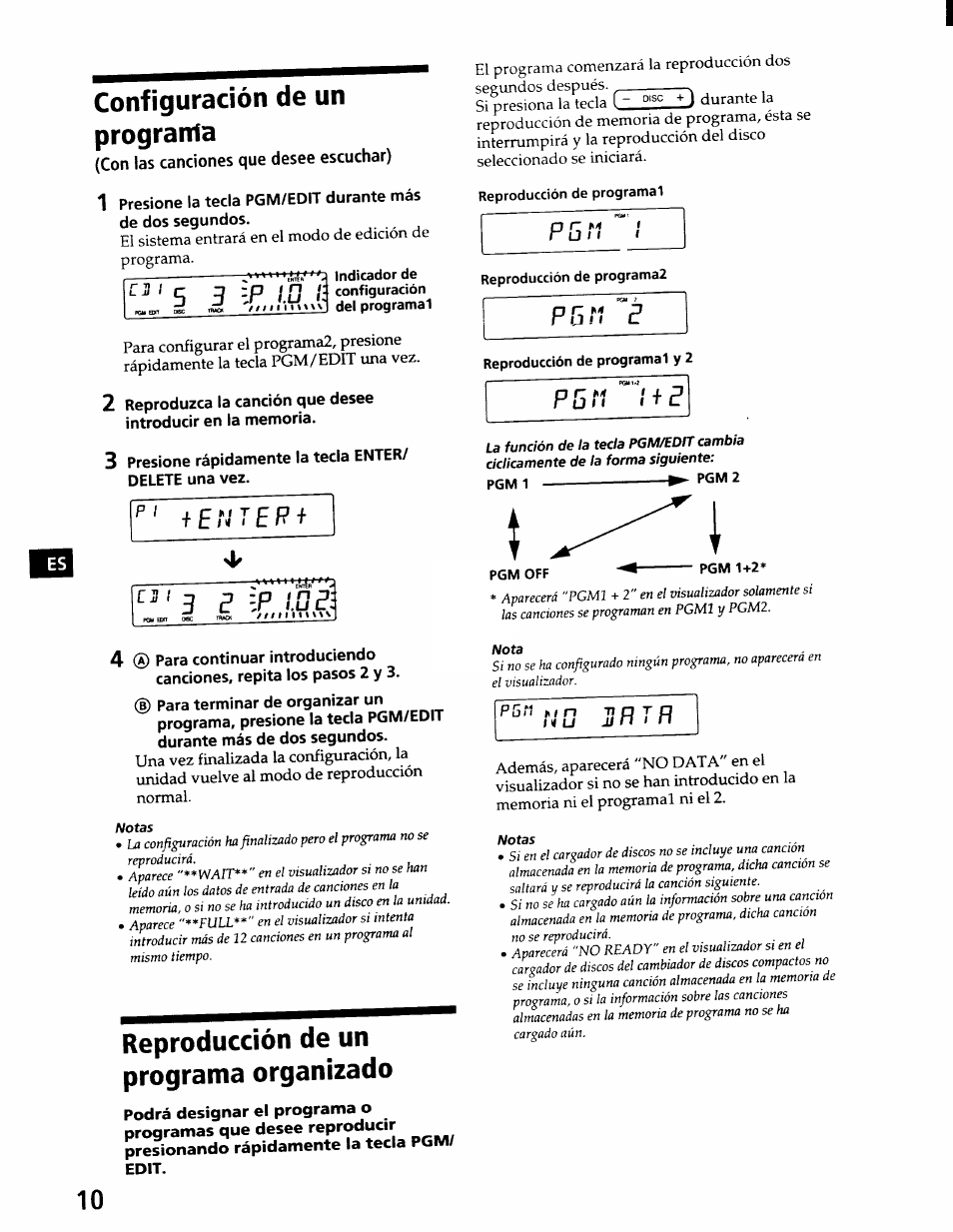 Configuración de un programa, Reproducción de un programa organizado | Sony CDX-71RF User Manual | Page 30 / 59