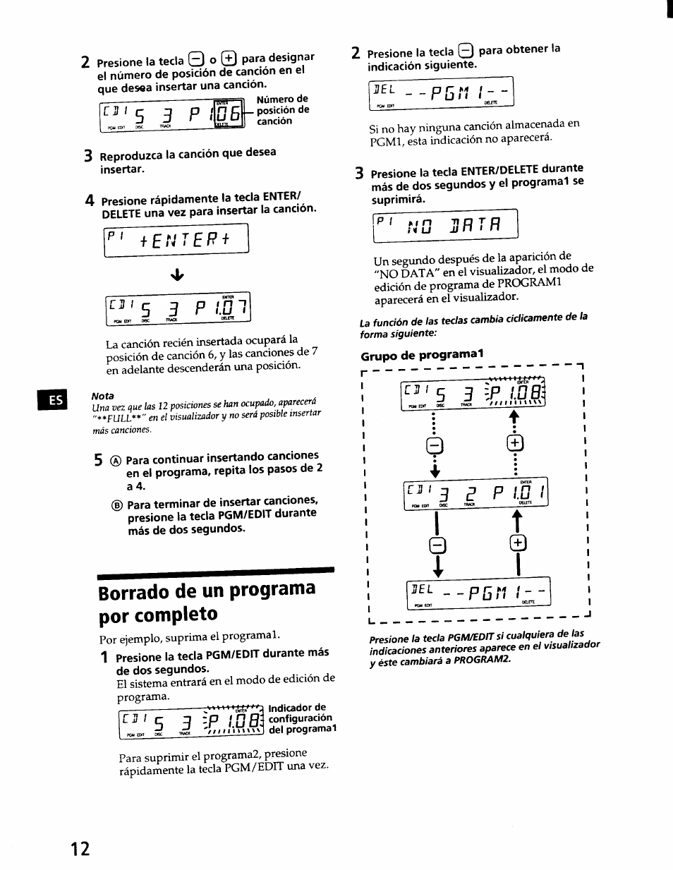 Borrado de un programa por completo | Sony CDX-71RF User Manual | Page 32 / 59