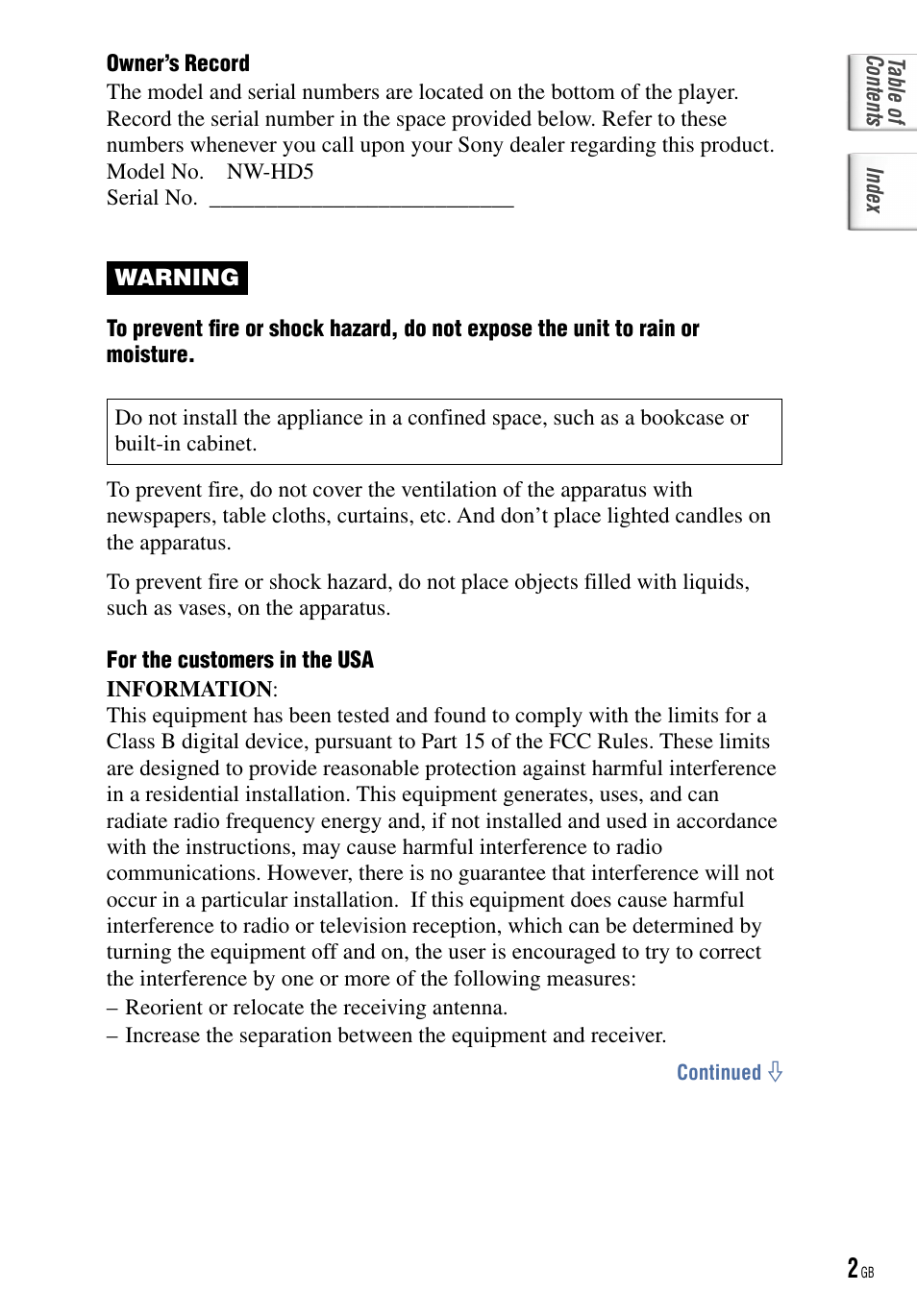 Sony NW-HD5 User Manual | Page 2 / 82