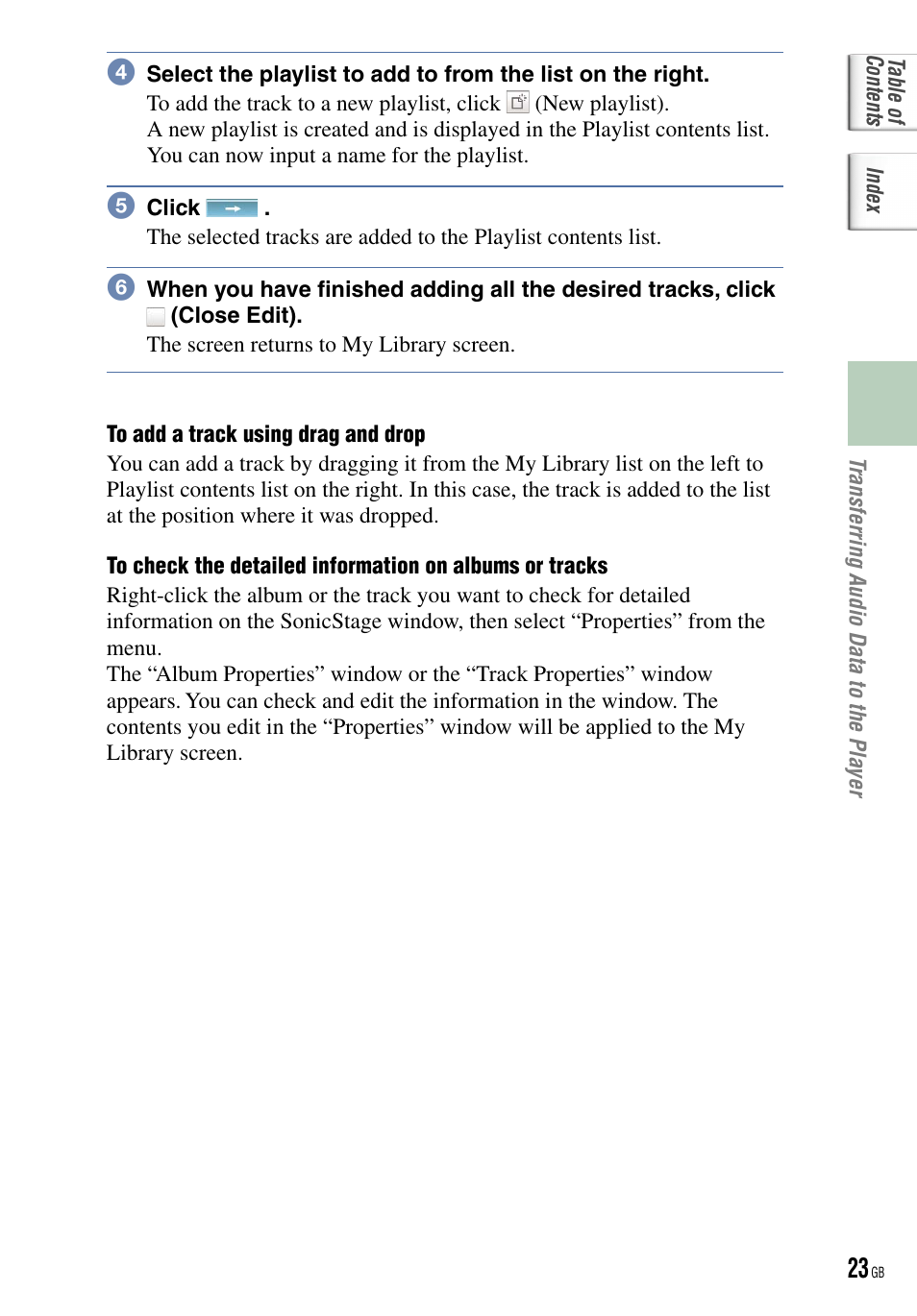 Sony NW-HD5 User Manual | Page 23 / 82