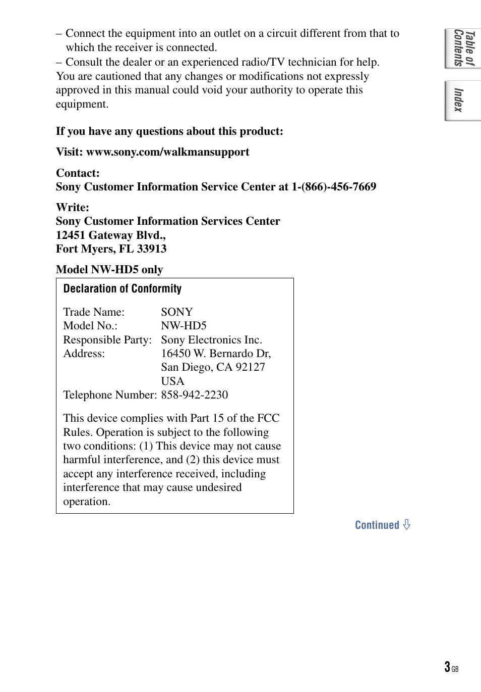 Sony NW-HD5 User Manual | Page 3 / 82